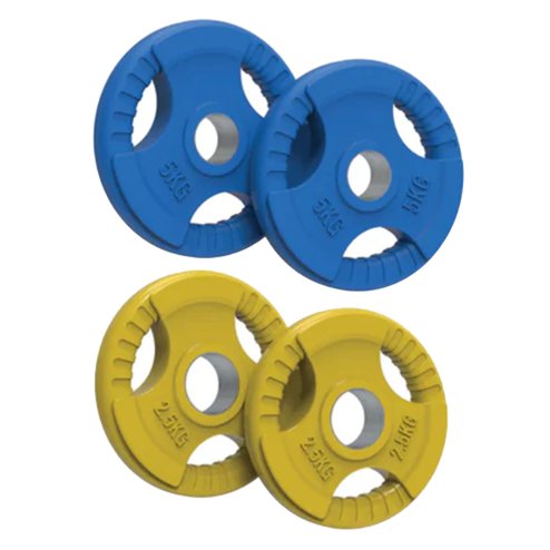Olympic Tri-Grip Rubber Weight Plates Colour 15kg Set