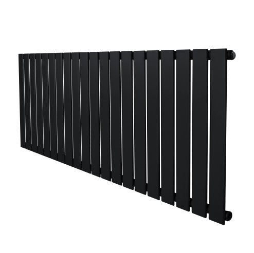 Flat Single Column Radiator - 600 x 1400mm - Black