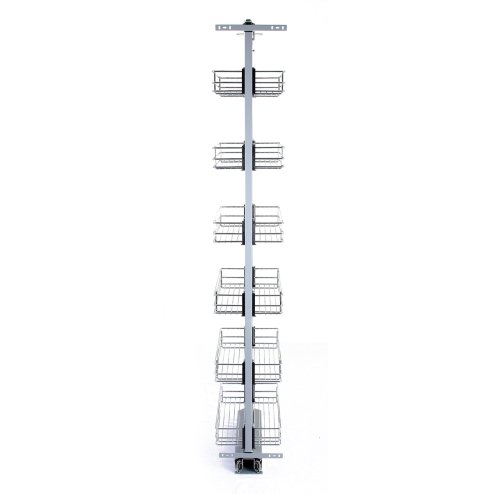 KuKoo Pull Out Kitchen Larders, 46cm D, 190-220cm H, Soft Close Slide Out, Storage Cabinet Wire Baskets