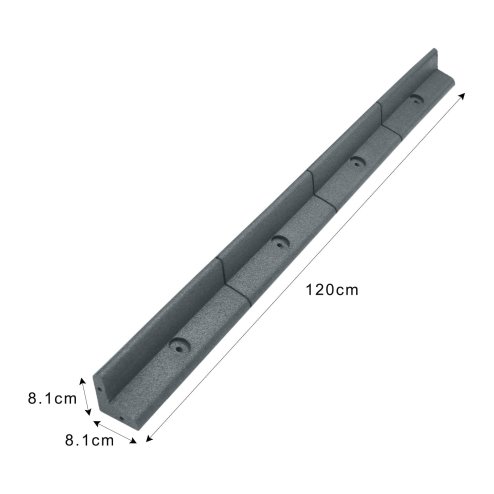 Flexible Lawn Edging Garden Border Grass Pathways Path Edge Vegetable Plot Flowerbed Raised Borders Rubber Artificial Grass Grey | Pack of 20 x 1.2m