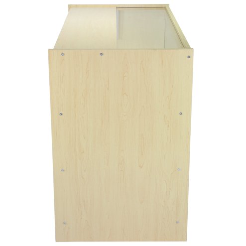 MonsterShop B1200 Shop Counter Retail Glass Showcase Display Cabinet, Maple, 120cm x 90cm x 60cm
