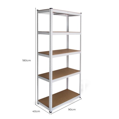 Monster Shop Garage Shelving Units 5 Tier Racking Storage Warehouse Bays Industrial Heavy Duty Boltless Steel Shelves