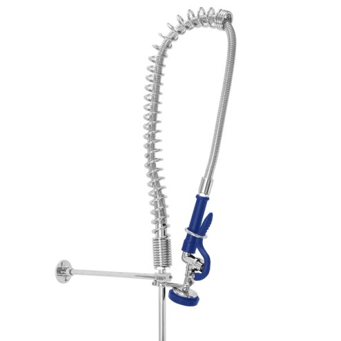 KuKoo Pre-Rinse Spray Tap, Pull Out Commercial Kitchen Sink Mixer Faucet, Deck Mounted Twin Pedestal