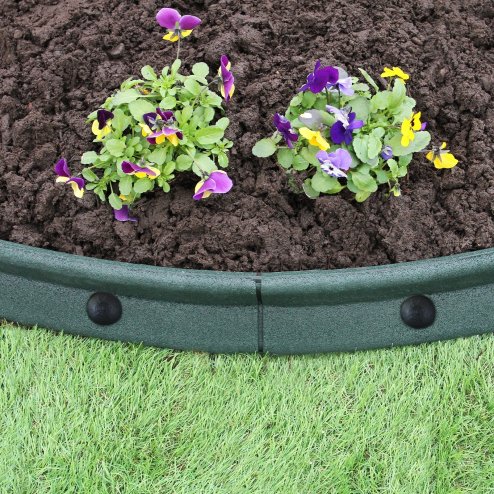 Flexible Lawn Edging Garden Border Grass Pathways Path Edge Vegetable Plot Flowerbed Raised Borders Rubber Artificial Grass Green | Pack of 46 x 1.2m