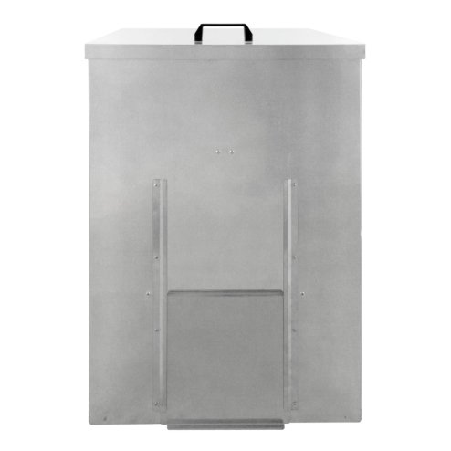 Coal Storage Bunker 150kg 300L Galvanised Steel Raised Metal Base Strengthening Bar Baffle Plate Waterproof Rust & Rodent Proof Wood Fire Sliding Door Hinged Lid Handle FREE Coal Shovel
