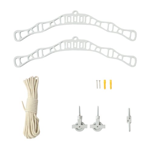 Clothes Airer Ceiling Pulley Maid Traditional Mounted Clothing Dryer 6 Lath Laundry Drying Rack Rail 2.4m White