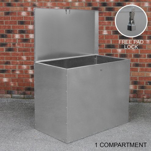 Large Storage Feed Bins 64L Galvanised Metal Waterproof Rodent Proof Outdoor Farm Garden Animal Stables Lockable Container | Free Pad Lock