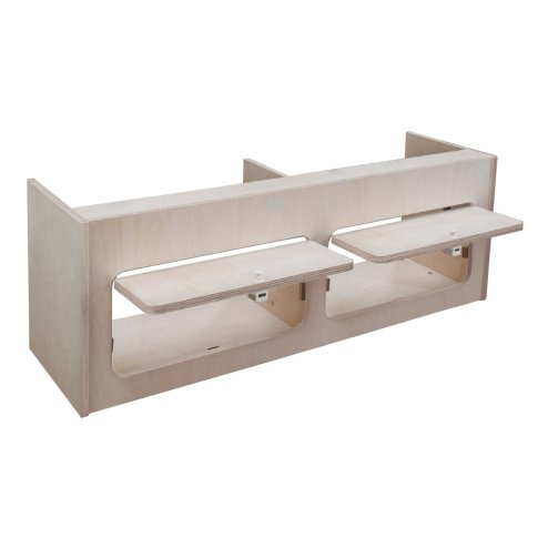 Campervan Overhead Cabinet 2 Door Top Locker Central Divider Camper Van Furniture Storage Lightweight Solid Birch Plywood Unpainted Soft Close Hinges Push Button Locks Pre Drilled Holes Fixing Kit