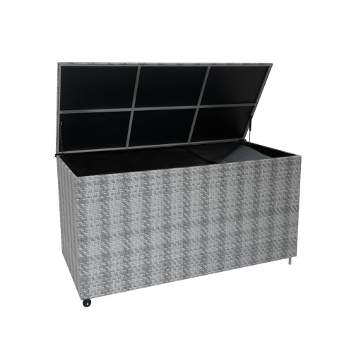 Rattan Cushion Storage Box 700L - Grey