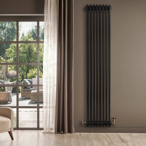 Traditional 4 Column Radiator - 1800 x 380mm - Black