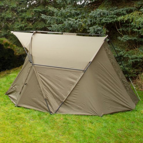 2 Man Fishing Bivvy Tent Carp Fishing Green Dome Overnight Shelter Angler Camping Waterproof Tackle Brolly System Pram Hood PVC Window Groundsheet FREE Shoe Mat Carry Bag Pegs & Mallet Included