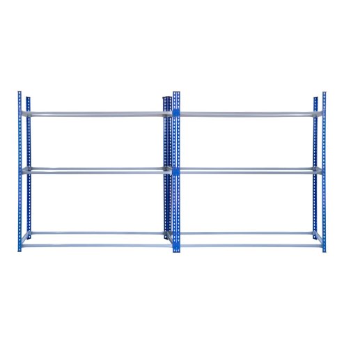 2 Tyre Racking Units Wheel Storage Boltless Steel Shelving Bay Blue Garage Mechanic Workshop Heavy Duty 450kg Capacity Rack 3 Tier 48 Tyres 185 x 180 x 40cm 2 FREE Rubber Mallets 4 FREE Bay Connectors