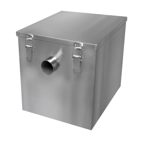 Commercial Grease Trap 35L Under Sink Interceptor 5KG Stainless Steel Waste Fat Oil Water Separator Filter Restaurant Kitchen Takeaway Hotel Cafe 50mm Inlet Outlet Compact 33cm H x 29cm W x 39cm D