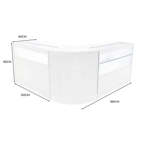 Adonis LED Shop Counter Set B1200, C1200 & CM60 - White