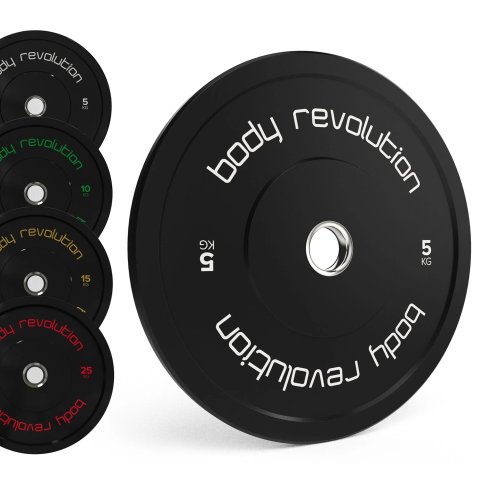 Body Revolution Olympic Bumper Plates Black 150kg SET