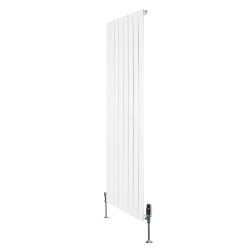 Flat Single Column Radiator & Valves - 1600mm x 560mm - White