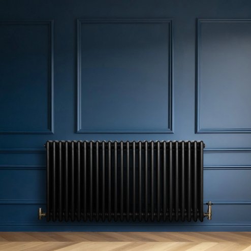 Traditional 4 Column Radiator - 600 x 1190mm - Black