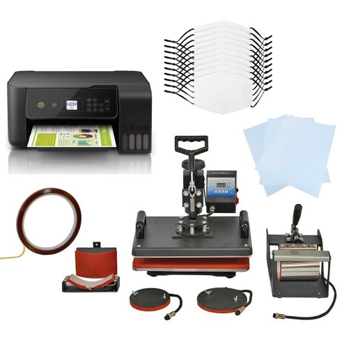 Face Masks Sublimation Blank 10 / 5 in 1 Heat Press Machine / Eco Tank Printer Transfer Bundle 5 Layer Filter Adults Medium White Custom Design Print Personalise Customise Printing