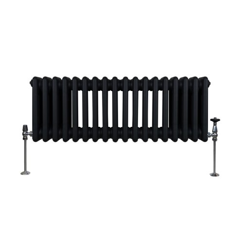 Traditional 3 Column Radiator - 300 x 832mm - Black