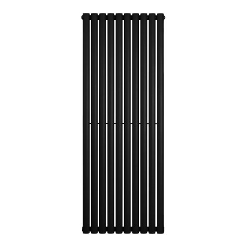 Oval Single Column Radiator - 1600 x 600mm - Black
