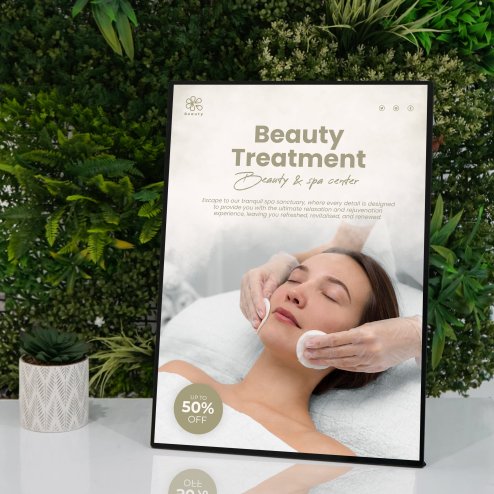 LED Advertising Light Box A2 Ultra Slim Frame Poster Display Illuminated Wall Ceiling Mounted 1m Bracket Backlit Menu Board Movie Takeaway Shop Sign Holder Black Rectangle Lightweight Aluminium Indoor