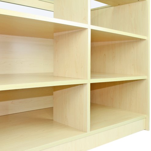 MonsterShop B1200 Shop Counter Retail Glass Showcase Display Cabinet, Maple, 120cm x 90cm x 60cm