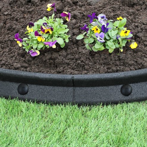Flexible Lawn Edging Garden Border Grass Pathways Path Edge Vegetable Plot Flowerbed Raised Borders Rubber Artificial Grass Black | Pack of 14 x 1.2m