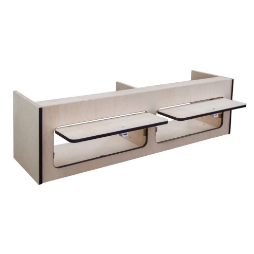 Campervan Overhead Cabinet 2 Door Top Locker Central Divider Camper Van Furniture Storage Lightweight Solid Birch Plywood Unpainted Soft Close Hinges Push Button Locks Pre Drilled Holes Fixing Kit