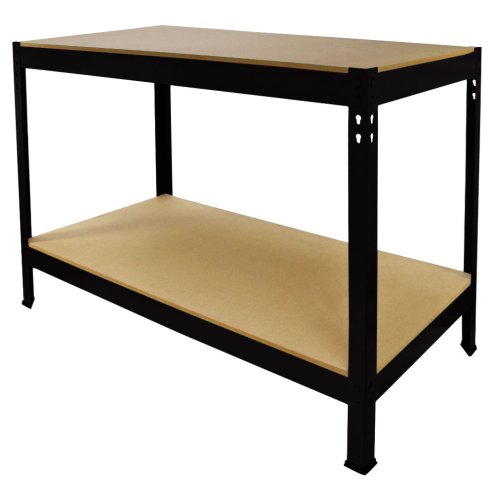 Work Bench Garage Table / Metal Storage Shelving DIY Tools Heavy Duty Workbenches Workshop Shed / 2 Shelves 90cm x 120cm x 60cm