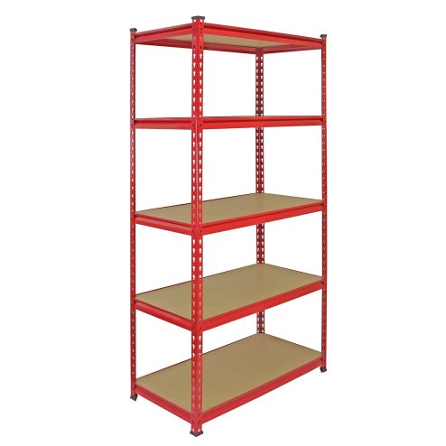 Monster Racking Z-Rax Heavy Duty Garage Storage Shelving, 360kg/shelf, 90cm x 183cm x 45cm, Red