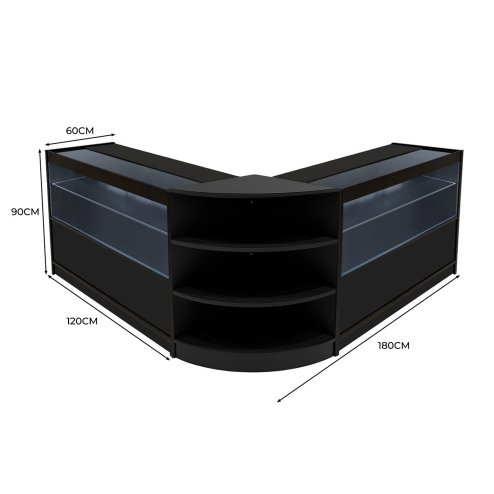 Andromeda LED Shop Counter Set LM60 & 2 x C1200 - Black