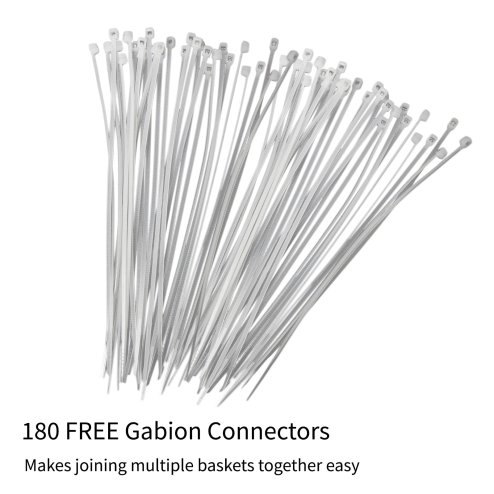 Gabion Baskets Garden Mesh Wire Cages Galvanised Steel Stone Basket Outdoor Spiral Planter Retaining Wall / 100 x 50 x 30cm / 6 Pack