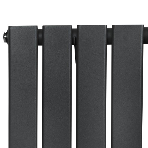 Flat Single Column Radiator - 1800 x 420mm - Anthracite Grey