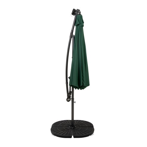 LED Cantilever Parasol 3m With Full Fan Base - Green