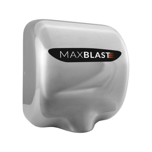 Maxblast Automatic Hand Dryer HEPA Filter High Speed Commercial Toilet Bathroom Energy Saving Electric 7 Second Dry Time Auto Cut Off Polished Stainless Steel Silver 72DB Wall Mounted FREE Fixing Kit