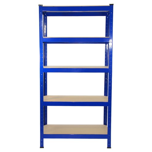 2 x 90cm T-Rax Heavy Duty Racking Metal Storage Shelving Units & Garage Workbench Blue