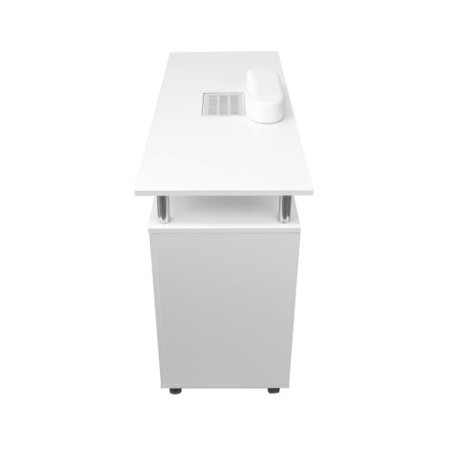 Professional Manicure Table Nail Technician Beauty Salon Tech Station Storage Desk Built In Dust Collector Fan Removable Cushion Rubber Mat 8 Castor Wheels 3 Pull Out Drawers 1 Cupboard 2 Shelves