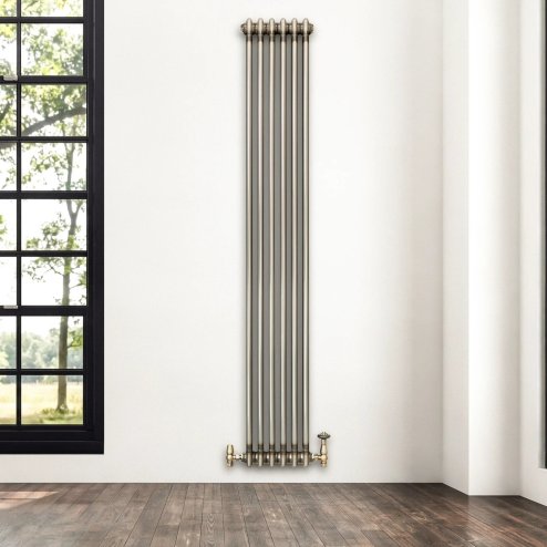 Traditional 2 Column Radiator - 1800 x 290mm - Raw Metal