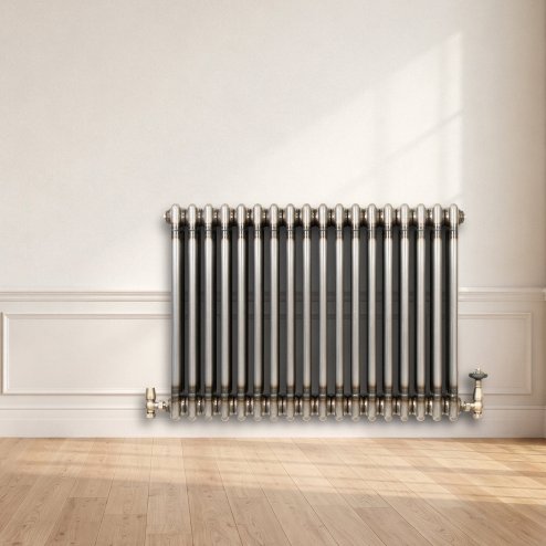 Traditional 3 Column Radiator - 600 x 830mm - Raw Metal