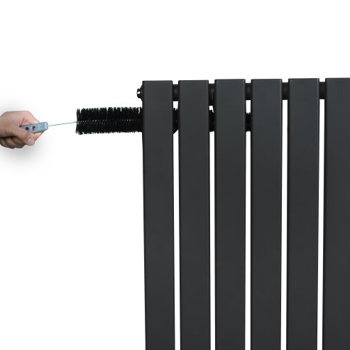 Flat Single Column Radiator - 600 x 1190mm - Anthracite Grey