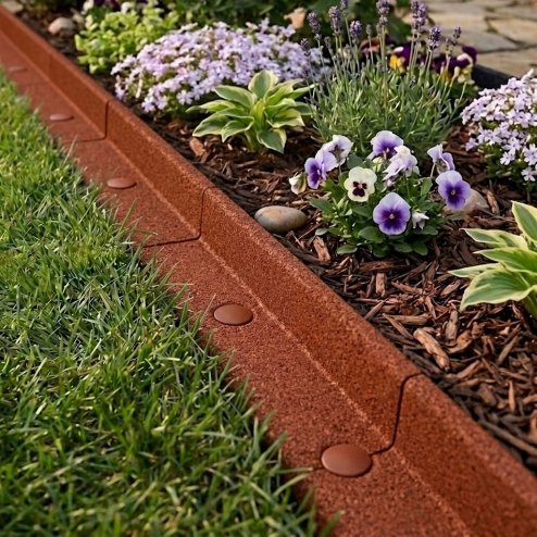 Flexible Lawn Edging 8 x 1.2m With Mallet - Terracotta