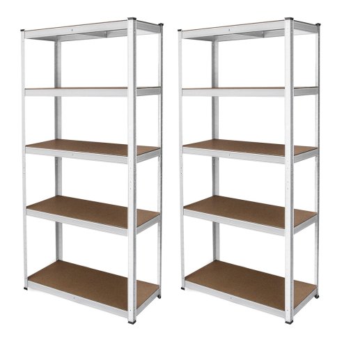 Monster Shop Garage Shelving Units 5 Tier Racking Storage Warehouse Bays Industrial Heavy Duty Boltless Steel Shelves