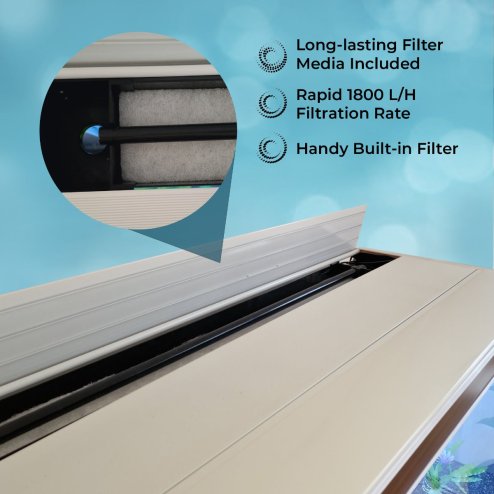 MonsterShop Fish Tank Aquarium & Starter Accessories, White Cabinet, Black Gravel, 4ft, 300L