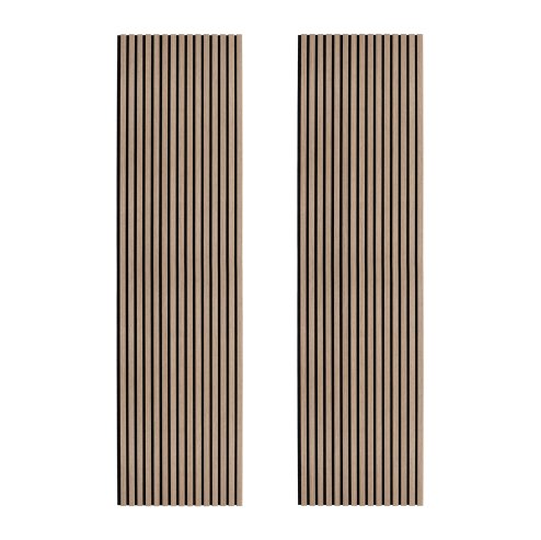 Acoustic Slat Wall Panels x 2 - Light Walnut