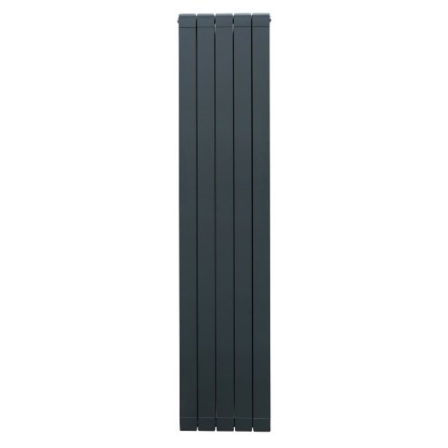 Aluminium Designer Radiator 1800mm x 395mm Vertical Double Flat Panel Column Lightweight Modern Central Heating Heater Matt Anthracite Grey Kitchen Living Room FREE Cleaning Brush Fixing Kit Brackets