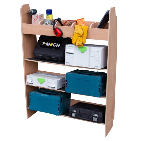 Van Racking Ford Transit Custom SWB LWB 12mm Thick Plywood Toolbox Storage Rack Shelving Tool Organiser Unit Caddy Drivers Side RHD LHD 136cm H x 102cm W x 30cm D FREE Non-Slip Rubber Mats