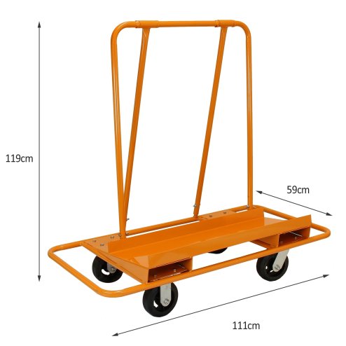 Monster Racking 1000kg Plasterboard Trolley, Heavy Duty Drywall Cart, Wheeled Boards & Panels Carrier