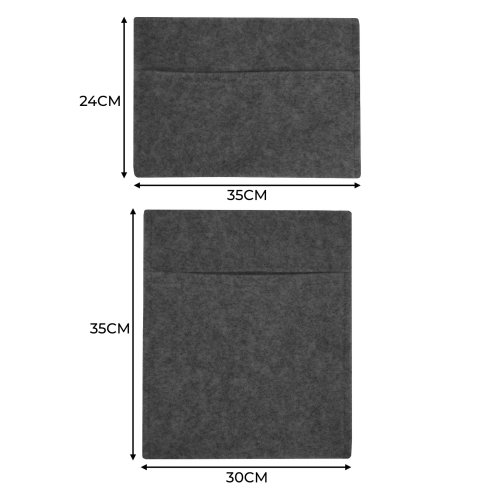 Camper Van Lining & 2 x Storage Pouches Anthracite Grey Carpet 4 Way Stretch 2m Wide 11m2 Coverage Car Motorhome Vehicle Interior Campervan Conversion 2 Size Tool Paperwork Document Pocket Organiser