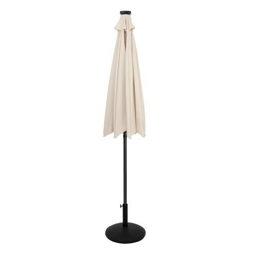 Round Picnic Table + Cream Parasol Bundle