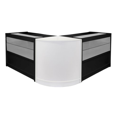 MonsterShop Emperor Retail Display Shop Counter Unit & Glass Showcase Cabinet Units Black/White Image